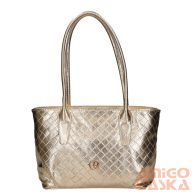   Chiara fényes arany / steppelt rostbőr női válltáska m8054 debora