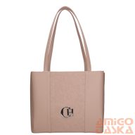   Chiara bézs erezett / virágmintás rostbőr női válltáska m893-bis dalwina