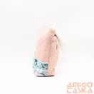 Conci neli világos rózsaszín / steppelt / világoskék virágmintás rostbőr / textil női kézi / válltáska