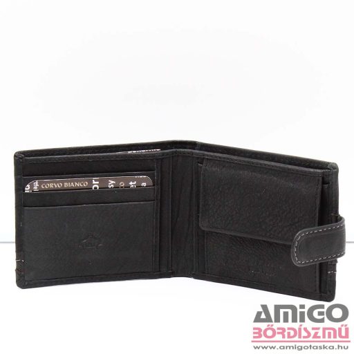 Corvo bianco fekete patentos férfi bőr pénztárca cvl1002/t