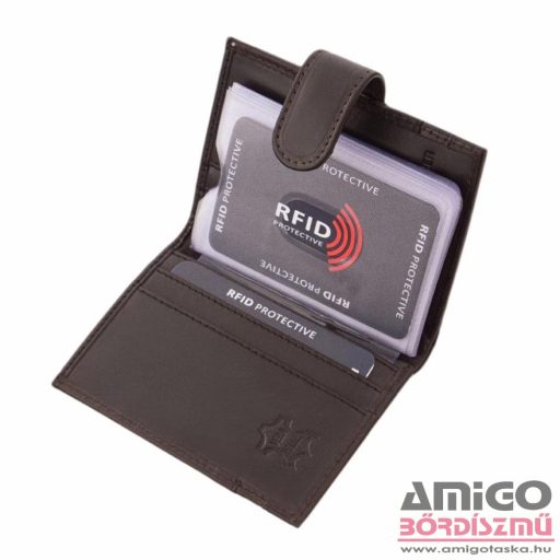 Corvo bianco sötétbarna patentos álló bőr kártyatartó rccs808/t