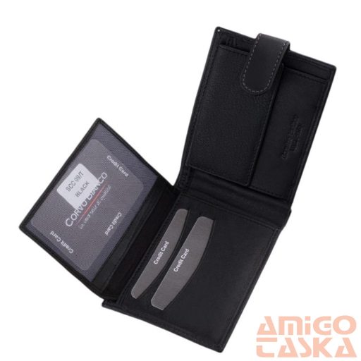 Corvo bianco fekete patentos férfi bőr pénztárca scc09/t