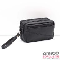 Darabbőr fekete négy cipzáras autóstáska 0118-0067