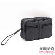   Darabbőr fekete öt cipzáras nagy férfi autóstáska 0089-0001