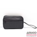 Darabbőr fekete öt cipzáras nagy férfi autóstáska 0089-0001