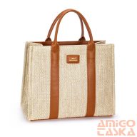   David jones bézs textil / műbőr női kézi / válltáska cm6960h