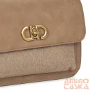 David jones barna műbőr / textil női válltáska cm7779