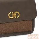 David jones sötétbarna műbőr / textil női válltáska cm7779