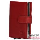 Double-d piros alumínium kártyatartós álló fazonú kicsi férfi bőr pénztárca 18208017