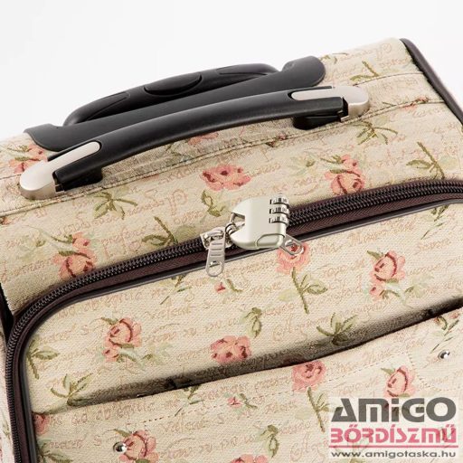 Emporio valentini rózsaszín virágmintás kicsi textil bőrönd 8169