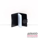 Fuerdanni fekete / lakk / nyomottmintás álló patentos kártyatartó k19