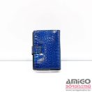 Fuerdanni kék / lakk / nyomottmintás álló patentos kártyatartó k19