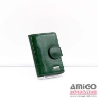   Fuerdanni zöld / lakk / nyomottmintás álló patentos kártyatartó k19