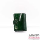 Fuerdanni zöld / lakk / nyomottmintás álló patentos kártyatartó k19