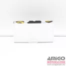 Gibidium fehér / fekete / margarétás patentos nagy női bőr pénztárca tomi kézi