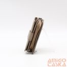 Gina monti világos barna kivül cipzáras hátul lehajtós kicsi női bőr pénztárca 2323