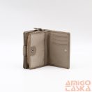 Gina monti világos barna kivül cipzáras hátul lehajtós kicsi női bőr pénztárca 2323