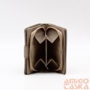 Gina monti világos barna kivül cipzáras hátul lehajtós kicsi női bőr pénztárca 2323