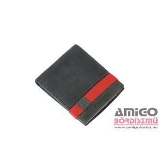   Giultieri fekete / piros gumis férfi bőr pénztárca shg112