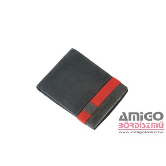 Giultieri fekete / piros gumis férfi bőr pénztárca shg65