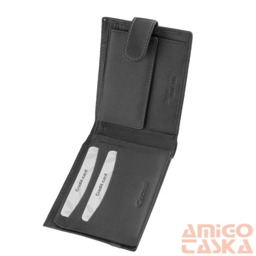 Giultieri fekete patentos férfi bőr pénztárca smc09/t