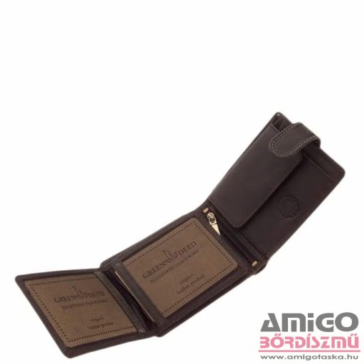 Green deed fekete férfi patentos bőr pénztárca gdd1021/t-5