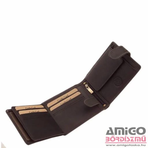 Green deed fekete férfi patentos bőr pénztárca gdd1021/t-5