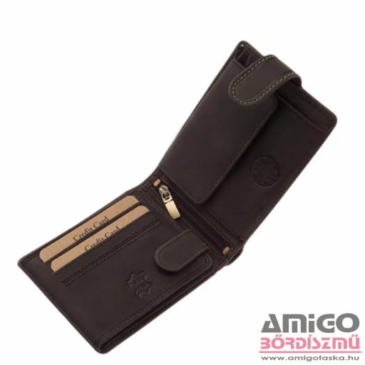 Green deed fekete férfi patentos bőr pénztárca gdd1021/t-5