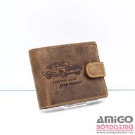   Green deed barna / sárga varrott autós patentos férfi bőr pénztárca a1a09/t