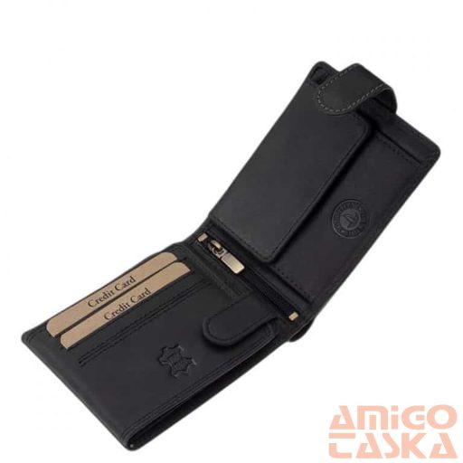 Green deed fekete csukás patentos férfi bőr pénztárca acs1021/t