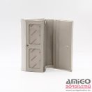 Gregorio ekrü lakk / anyagában mintás cipzáras hátul lehajtós nagy női bőr pénztárca cb-122