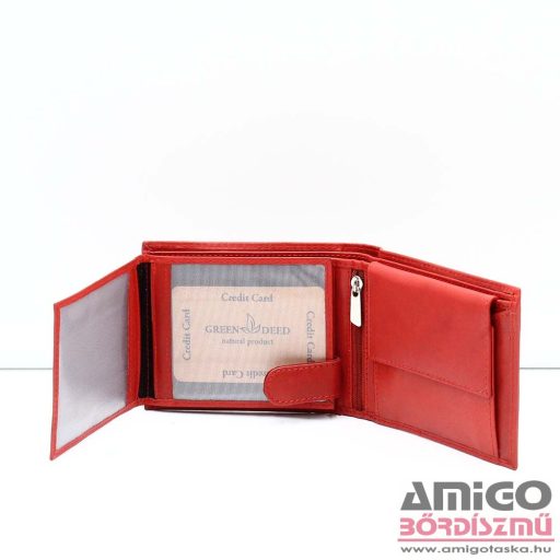 Green Deed piros női puha bőr pénztárca cvt1021