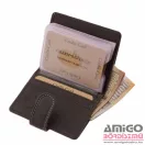 Green deed fekete patentos álló bőr kártyatartó gdd2038/t-5