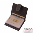 Green deed fekete patentos álló bőr kártyatartó gde2038/t-4