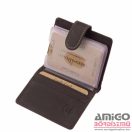 Green deed fekete patentos álló bőr kártyatartó gde2038/t-4