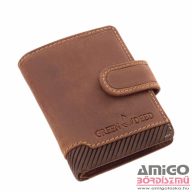   Green deed barna patentos álló bőr kártyatartó gdi2038/t-1