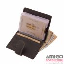 Green deed fekete patentos álló bőr kártyatartó gdi2038/t-3