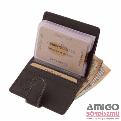 Green deed fekete patentos álló bőr kártyatartó gdl2038/t-3