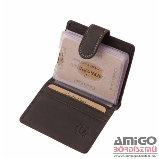 Green deed fekete patentos álló bőr kártyatartó gdl2038/t-3