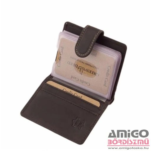 Green deed fekete patentos álló bőr kártyatartó gdm2038/t-4
