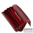 Green deed piros / nyomott virágmintás belül patentos nagy női bőr pénztárca dvg-438