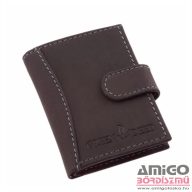   Green deed fekete patentos álló bőr kártyatartó agh2038/t