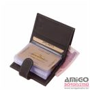 Green deed fekete patentos álló bőr kártyatartó agh2038/t