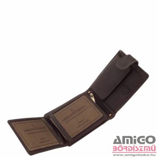 Green deed fekete patentos férfi bőr pénztárca gdb1021/t-3