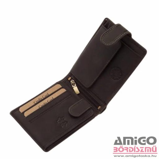 Green deed fekete férfi patentos bőr pénztárca gdm1021/t-4
