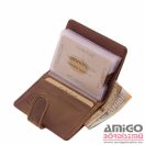 Green deed barna / sötétbarna patentos álló bőr kártyatartó gdm2038/t-3