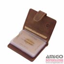 Green deed barna / sötétbarna patentos álló bőr kártyatartó gdm2038/t-3