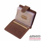 Green deed barna / sötétbarna patentos álló bőr kártyatartó gdm2038/t-3