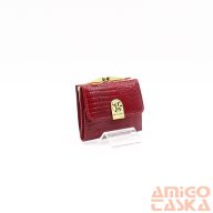   Gregorio piros lakk / krokkómintás kívül keretes mini női bőr pénztárca gf-126