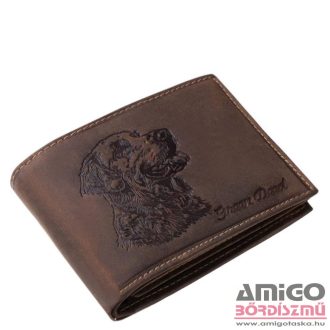   Green deed sötétbarna golden retrieveres férfi bőr pénztárca gold1021